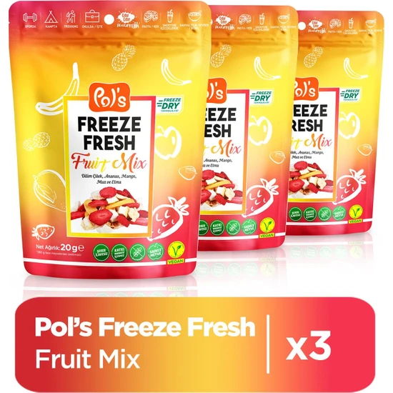 Pol's Freeze Fresh Fruit Mix 20 g x 3 Adet