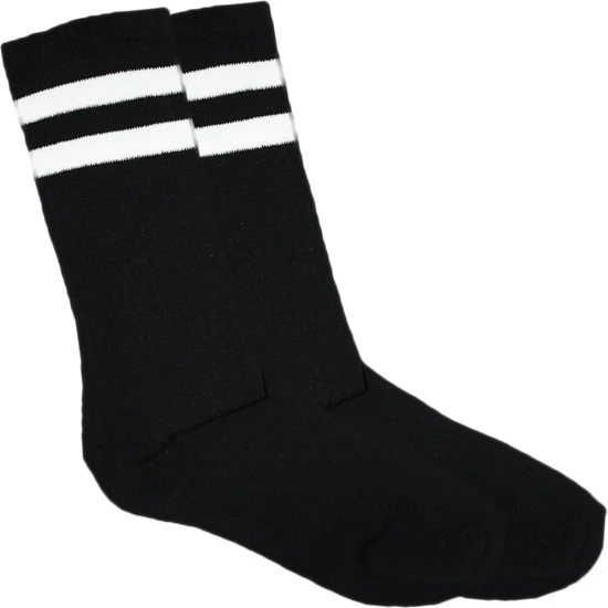 Brota Şeritli Siyah Sporcu Çorap