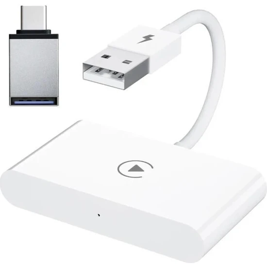 Hakopro Araç Içi Apple Cihazlar Ile Uyumlu Kablosuz Carplay Adaptörü Wireless Carplay Çevirici Beyaz