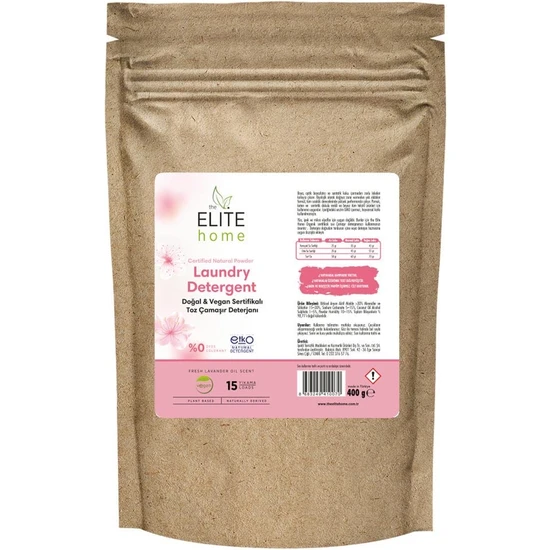The Elite Home Doğal ve Vegan Sertifikalı Toz Çamaşır Deterjanı ( Lavanta Yağlı ) 400 gr