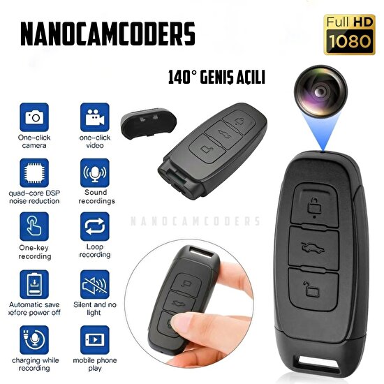 1k * 1080P Mini Araba Anahtarı Güvenlik Kamerası Mikro Güvenlik Gizli Pır Kamera Kaydet Izle ANT89
