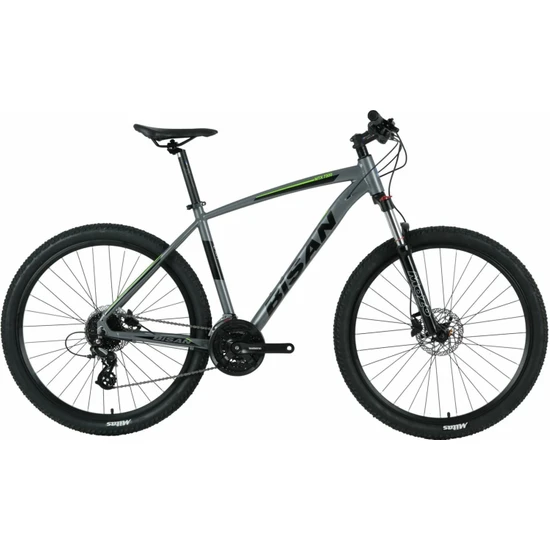 Bisan Mtx 7300 27,5 Jant 24 Vites Hd Dağ Bisikleti Mtb Mat Gri - Yeşil 17''/43CM