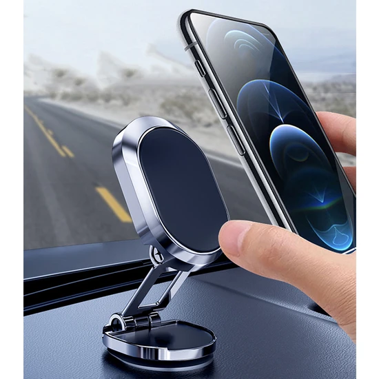 Dexmon Katlanabilir Manyetik Mini Araç Içi ve Masaüstü Telefon Tutucu 360 Derece Dönen Yapışkanlı
