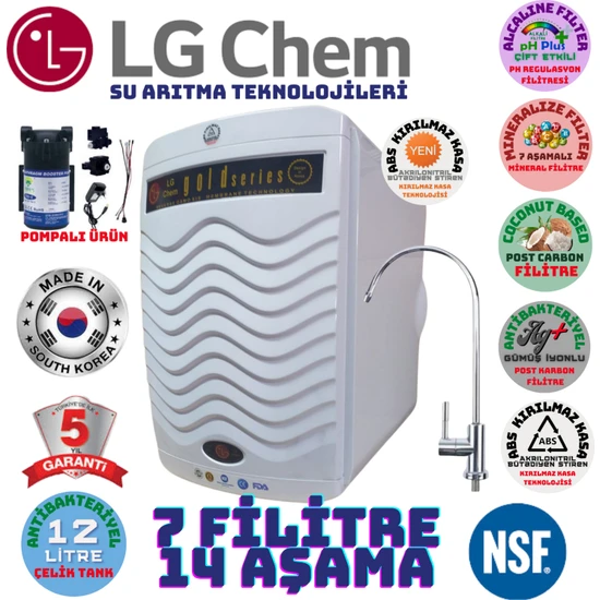 Light Gastro Lg Chem Gold Plus Pompalı  Beyaz  Renk 12 Litre 14 Aşama 7 Filitre Su Arıtma Cihazı