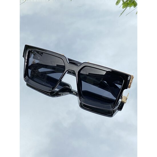 Mise Aksesuar Yeni Sezon Trend Bayan Güneş Gözlüğü Siyah Büyük Çerçeve UV-400