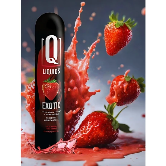 Aşkın Deposu Q Liquids Exotic Çilek Aromalı 125 ml Su Bazlı Kayganlaştırıcı Jel
