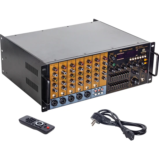 Magıcvoıce MV-1213 Küp Mixer Anfi USB Bt Uk RMS100W  Max 800W 6 ZON+99DSP+4-16-70-100V Trafolu (2818)