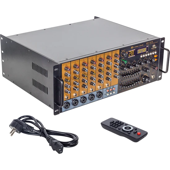 Magıcvoıce MV-1215 Küp Mixer Anfi USB Bt Uk RMS200W Max 1600W 6 Zon +99DSP+4-16 70 100 V Trafolu (2818)