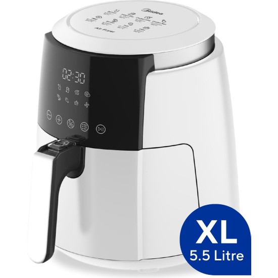 Kumtel Beyaz Xl Digital Fastfryer 5.5 lt Kapasiteli Yağsız Fritöz Otomatik Kapanma Özelliği ile Haf-02