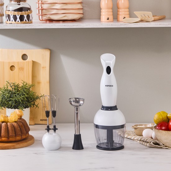 Karaca Pro-Midi Plus 3'lü Blender Set 1000W Beyaz Renkli Çoklu Fonksiyonlu Kullanım Kapasitesi 700 ml