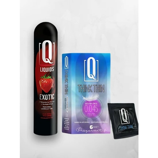 Aşkın Deposu Q Liquids Çilek Aromalı 125 ml Kayganlaştırıcı Jel + Q 6'lı Prezervatif