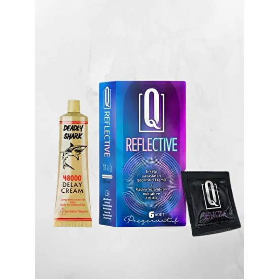 Q Reflective 6'lı Kremli Tırtıklı Prezervatif + Geciktiricili Krem