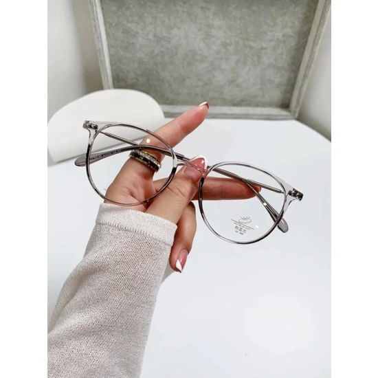 Tekno Trust Mavi Işık Koruyucu Gözlük Unisex Ekran Gözlüğü Optik Uyumlu Camı Değişir Vintage Füme Çerçeve Oval