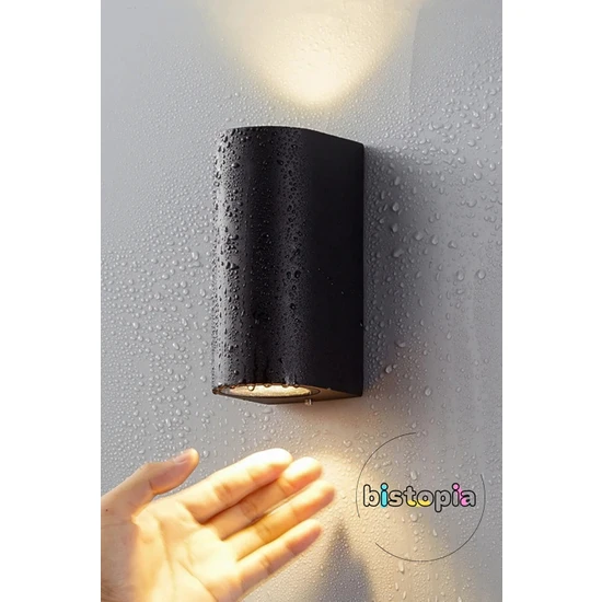 Bist Elektrik Bist Çift Yönlü Dekoratif Modern Siyah Duvar Aplik (2 Adet Ampul Dahil) - Gün Işığı
