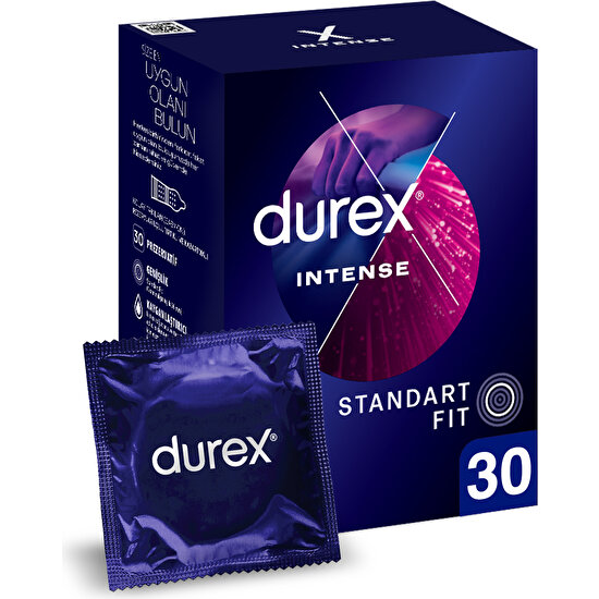 Durex Intense 30'lı Uyarıcı Jelli ve Tırtıklı Prezervatif