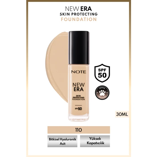 Note New Era Skin Protecting 110 Soft Ivory Nemlendirici Etkili Spf 50 Hyaluronik Asitli Fondöten
