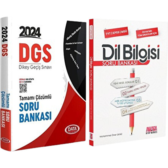 Data Yayınları 2024 DGS Soru Bankası - AKM Dil Bilgisi Soru Bankası 2'li Set