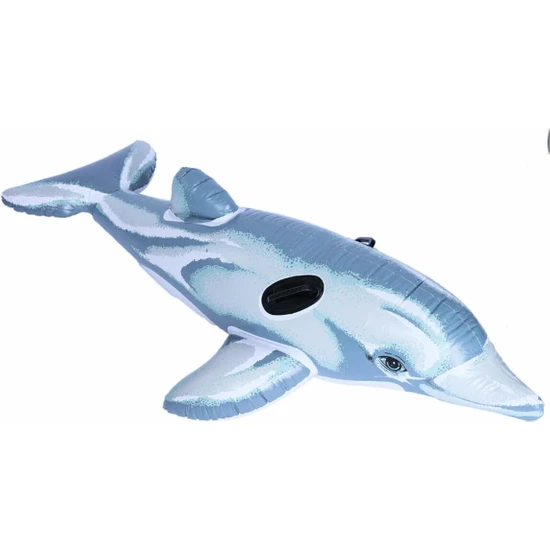 Mediterian Gri Altis Çocuk Köpekbalığı Şekli Gri Yüzme Oyuncağı - 188X79 cm