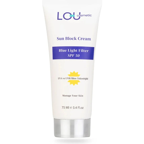 Lou Cosmetic Mavi Işık Filtreli SPF50 Yüz Güneş Kremi 75 ml