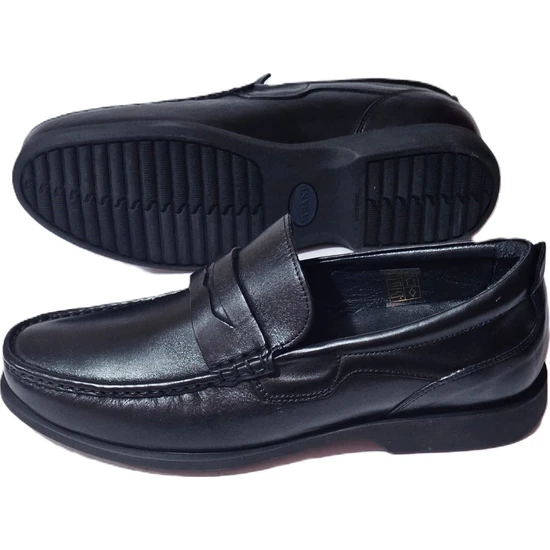 Yetiş Luxury Erkek Iç Dış Tamamen  Deri Poliüretan Taban Klasik Ayakkabı