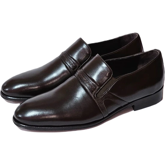 Yetiş Luxury Erkek Içi Dışı  Deri Tamamen El Yapımı Kösele Taban Klasik Erkek Ayakkabı