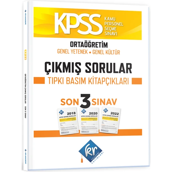 Kr Akademi Yayınları  KPSS Ortaöğretim Genel Yetenek Genel Kültür Çıkmış Sorular Son 3 Sınav Tıpkı Basım Fasikülleri