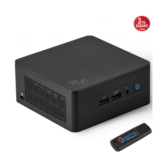 Asus NUC13 Pro Tall Kit Intel Core Vpro® 1350P 8gb 256GB SSD Freedos Wifi/bluetooth/thunderbolt Mini Bilgisayar NUC13L3HVF01 + Zetta Flash Bellek