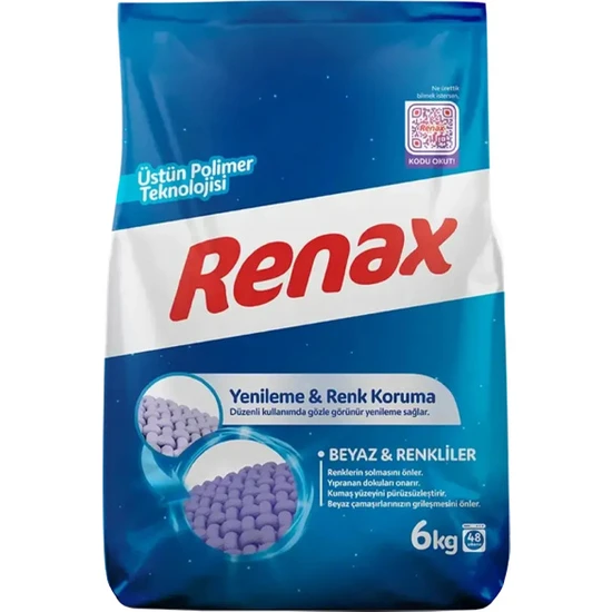 Renax Çamaşır Makinesi Deterjanı Beyazlar ve Renkliler 6 kg