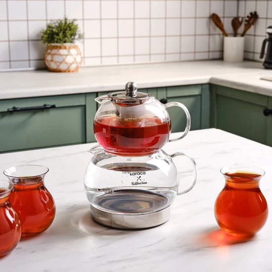 Karaca x Refikadan Gönlübol Indüksiyon Tabanlı Mini Cam Çaydanlık