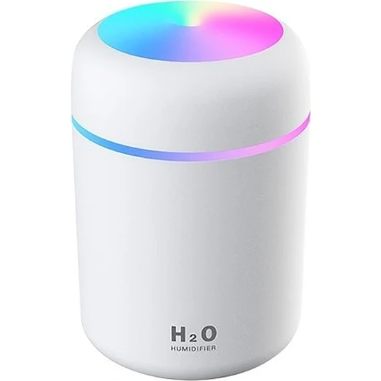 H2O Humidifier Hava Nemlendirici Oda Araç Ortam Nemlendirici Işıklı 3 Farklı Renk Buhar Makinesi