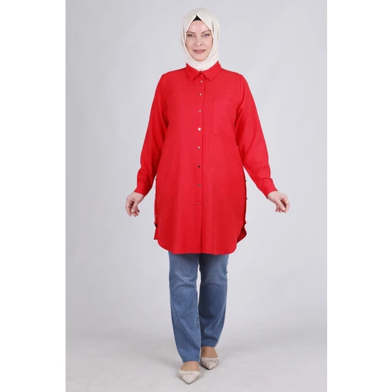 Ottoman Wear OTW2336 Büyük Beden Tunik Scarlet