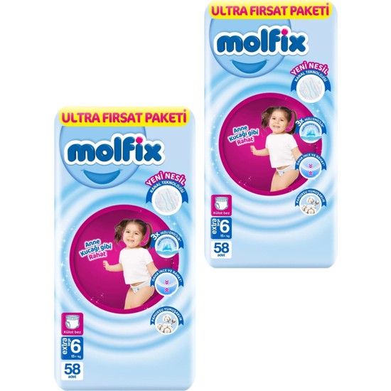 Molfix Pants Külot Bebek Bezi 6 Numara 116'LI