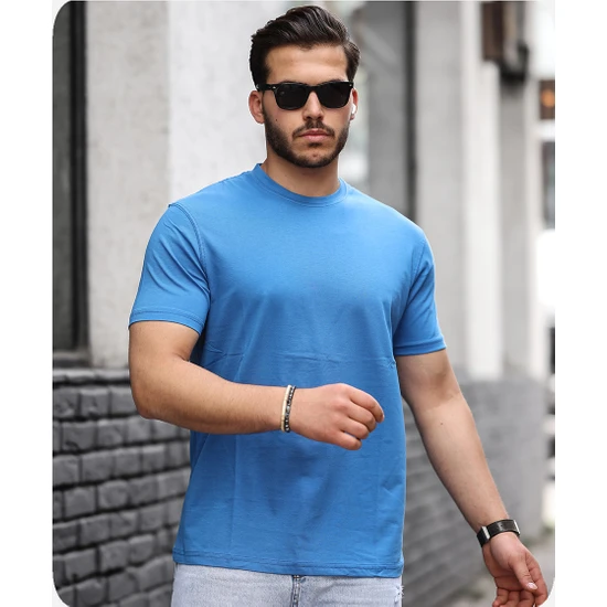 Men's Style Mens Style Pamuklu Sıfır Yaka T-Shirt