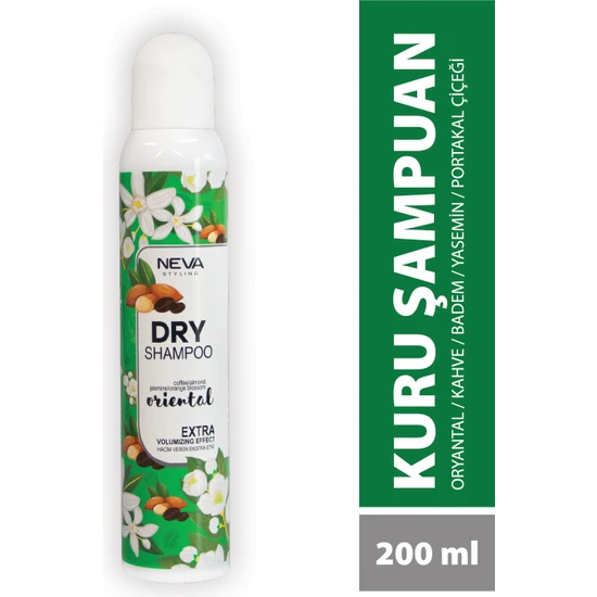 Neva Stylıng Kuru - Dry Şampuan Oriental 200ML (Hacim Veren) Coffee-Almond-Jasmine-Orange Blossom