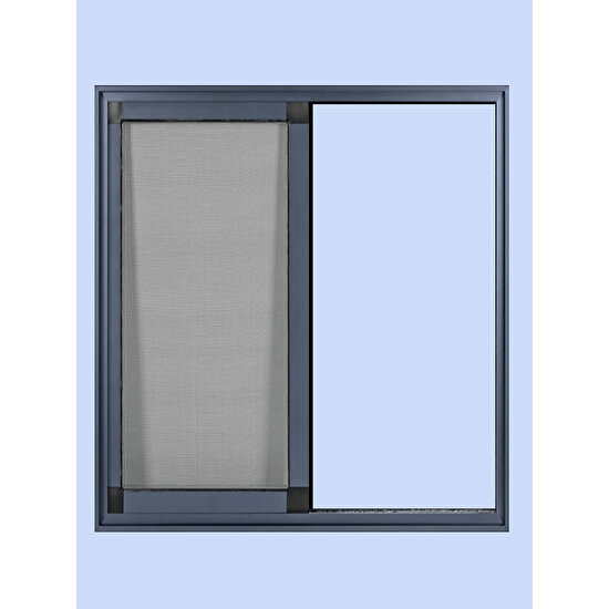 Kamataş Sürme Sineklik Pencere (140X180) Antrasit, Sürgülü Sineklik, Istediğin Ölçülerde