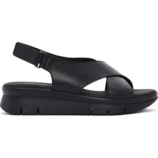 Derimod Kadın Siyah Bantlı Comfort Sandalet