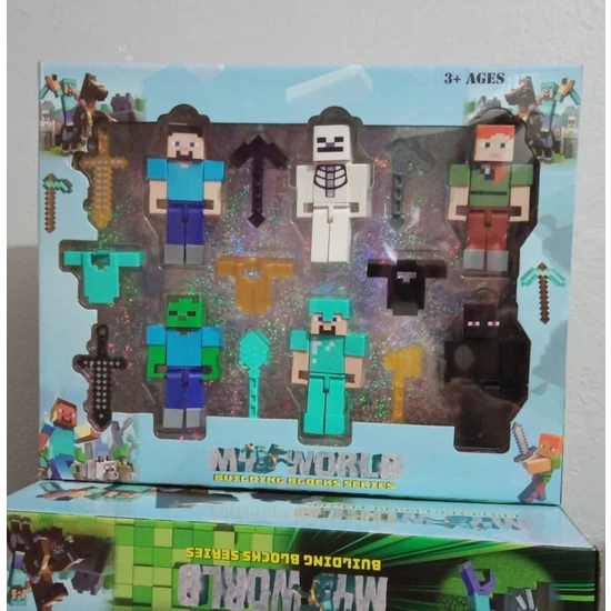 My World Oyuncak Minecraft Karakter Figür Seti 15 Parça Minecraft Oyuncak Figür