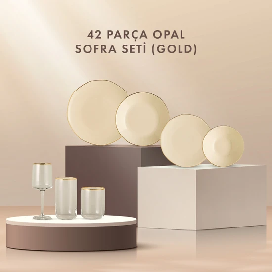 Bella Maison Opal 42 Parça Sofra Seti ( Gold )