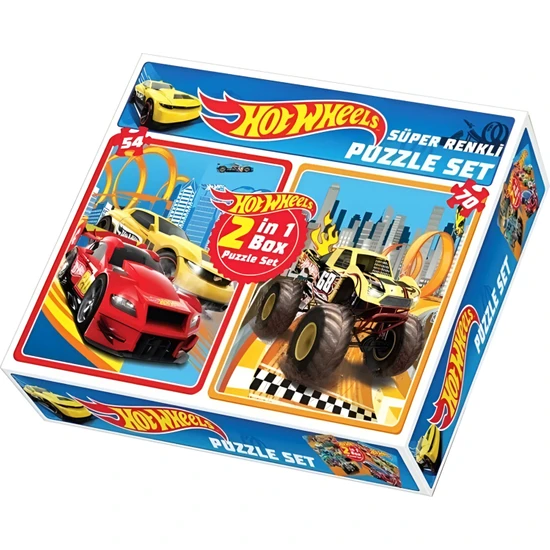 Hot Wheels Diytoy 2 In 1 Puzzle Hot Wheels 124 Parça