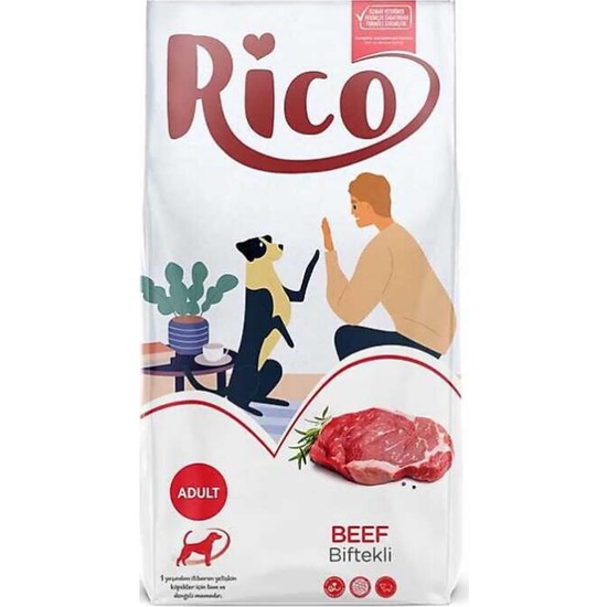 Rico Biftekli Yetişkin Köpek Maması 15 kg Sığır Proteini İçeren Ekonomik Besin