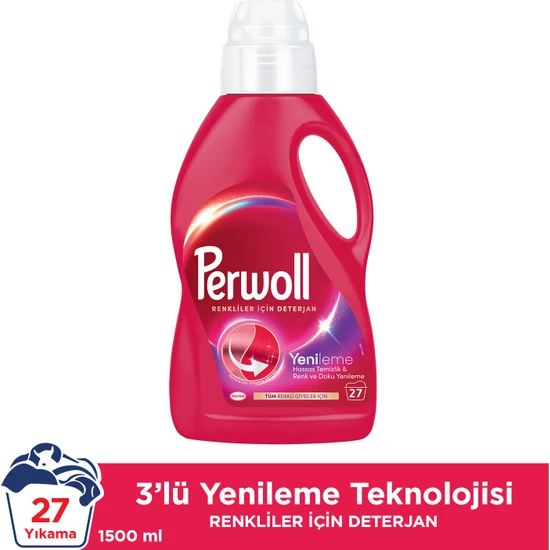 Perwoll Hassas Bakım Sıvı Çamaşır Deterjanı 1,5L (27 Yıkama) Renkli Yenileme