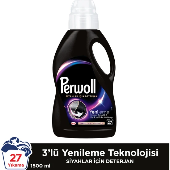 Perwoll Hassas Bakım Sıvı Çamaşır Deterjanı 1,5L (27 Yıkama) Siyah Yenileme