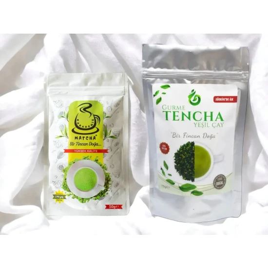 En Yeşil Çay Saf Matcha 50 gr + (Türkiye'de Ilk) Tencha Yeşil Çay 75 gr