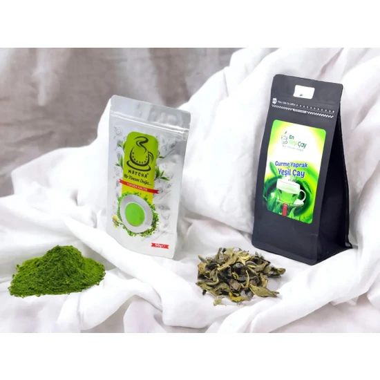 En Yeşil Çay Saf Matcha 50 gr + Gurme Yaprak Yeşil Çay 100 Gram