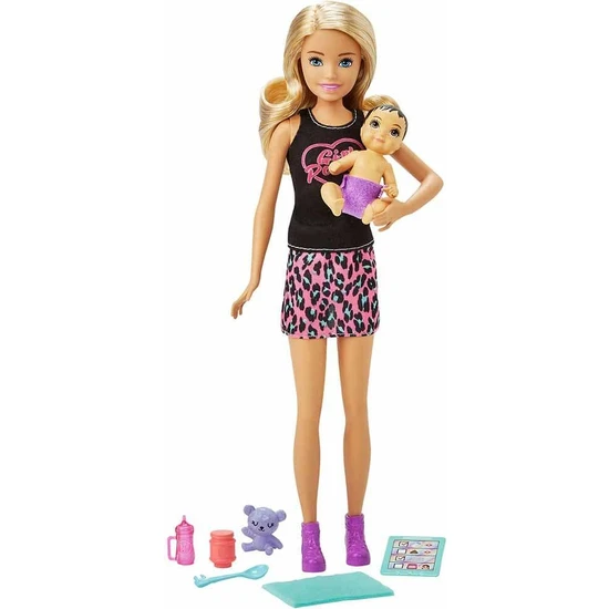 Barbie Bebek Bakıcısı Skipper Oyun Seti GRP10 Sarı Saçlı