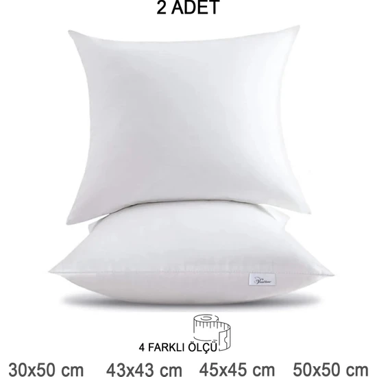 Vionel Home 2 Adet Premium Kare Kırlent Iç Yastık Elyaf Dolgulu Oyuncu Koltuk Yastığı, 50 x 50