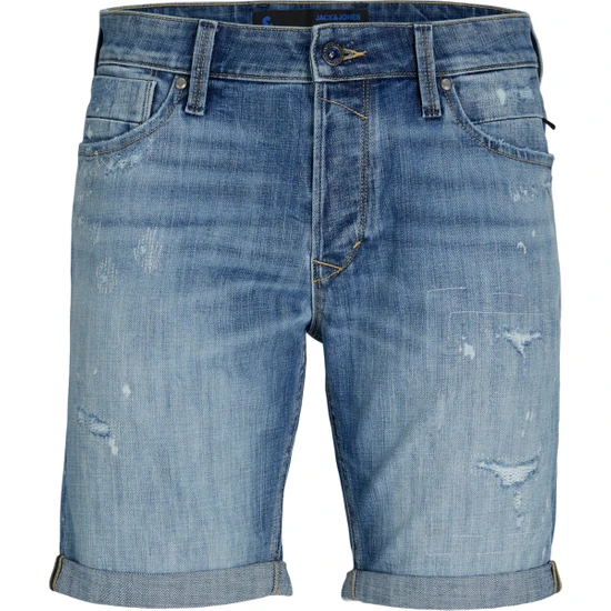 Jack & Jones Slim Fit Mavi Erkek Denim Şort Jjırıck Jjblaır Shorts Ge 702 Sn