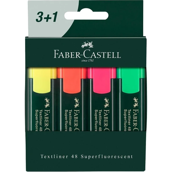 Faber Castell Textliner Fosforlu Kalem 4 lü