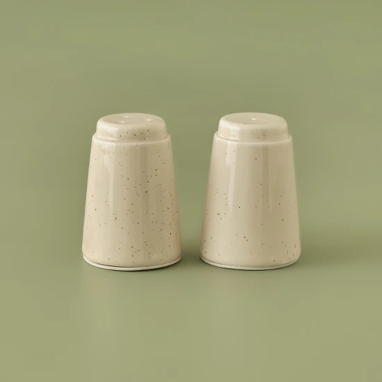 Bella Maison Sand Porselen Tuzluk-Biberlik Krem (7 Cm)