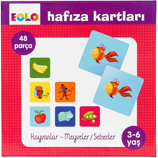 Eolo Hayvanlar Meyveler ve Sebzeler Hafıza Kartları